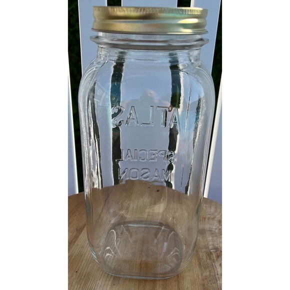 Vintage Atlas Special Mason Half Gallon Glass Jar with New Twist on Lid - Picture 10 of 10